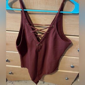 Express Ribbed Cross Bodysuit